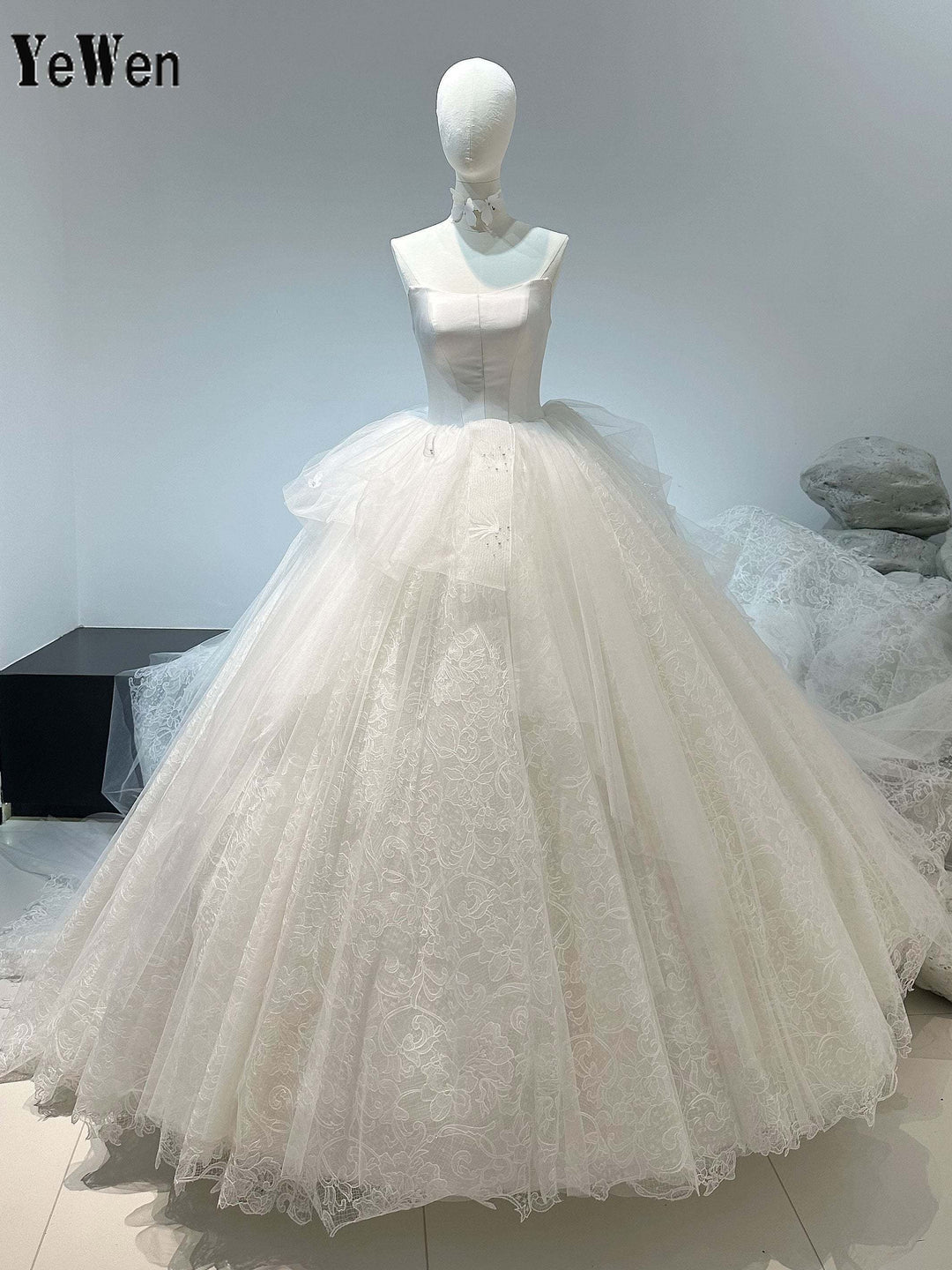classic french wedding dress Classic French Lace Wedding Gown