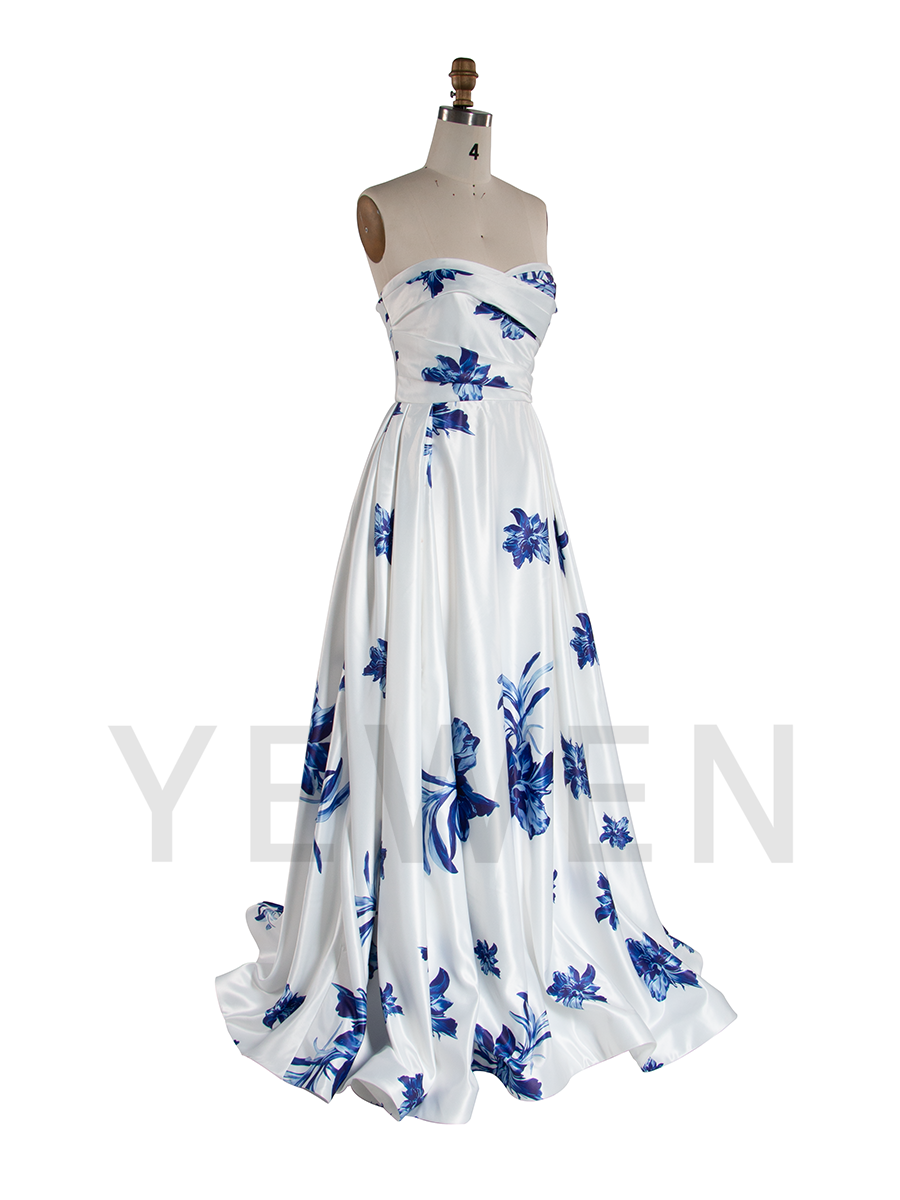 Strapless Floral Gown Garden Party Dress Special Occasion Dresses YW250082