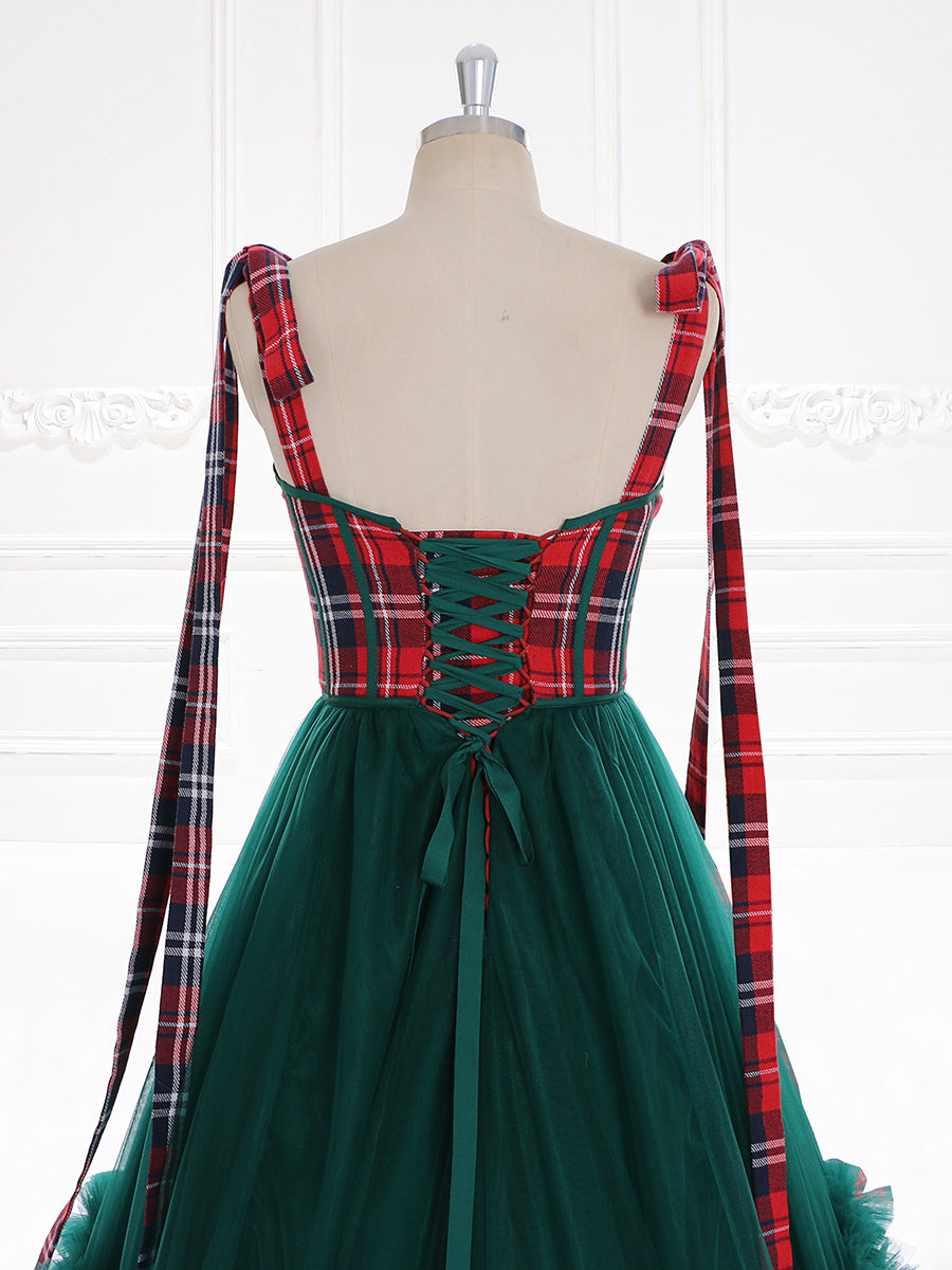 Tartan Corset with Ruffles Skirt Christmas Dress for Photo Shoot Vintage Prom Dress Photo Shoot Dresses YW231119 yewendress Tartan Corset with Ruffles Skirt Christmas Dress for Photo Shoot Vintage Prom Dress Photo Shoot Dresses YW231119 yewendress