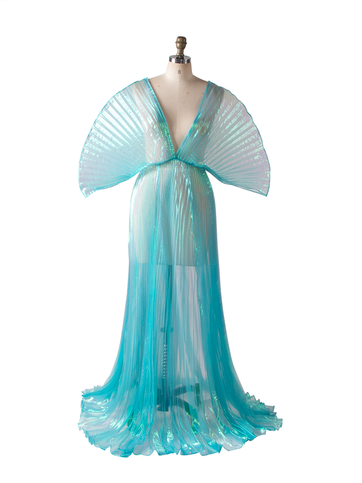Shiny Organza Photoshoot Dress Sexy Off Shoulder Maternity Dress for Photo Shoot YW260278