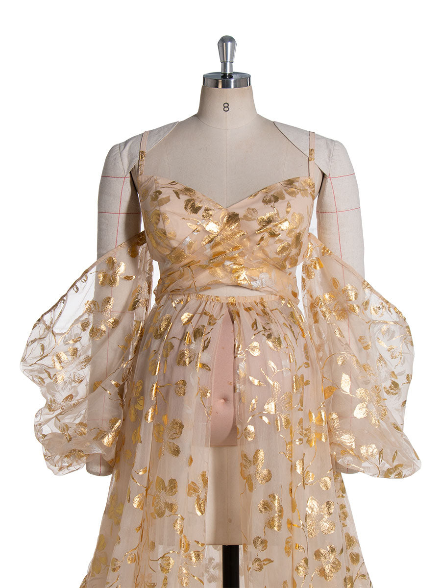 Stunning Gold Tulle Dress with Long Train Maternity Shoot Pregnancy Dresses for Photo Shoots yewendress Stunning Gold Tulle Dress with Long Train Maternity Shoot Pregnancy Dresses for Photo Shoots yewendress