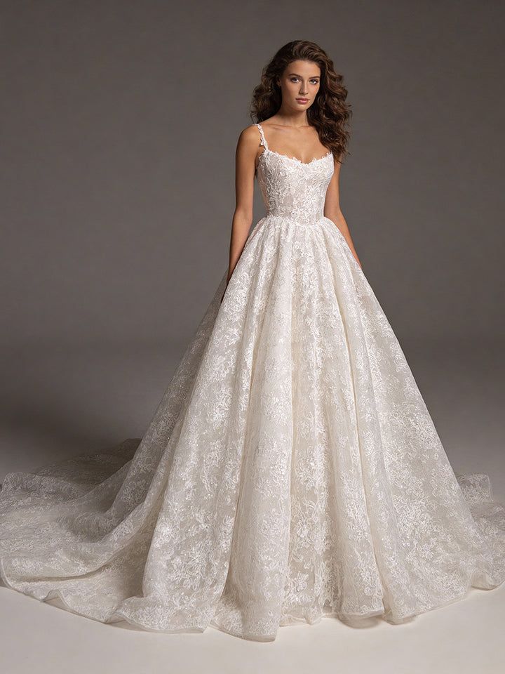 Elegant Women's Wedding Dresses Lace Backless Bridal Gown 2026