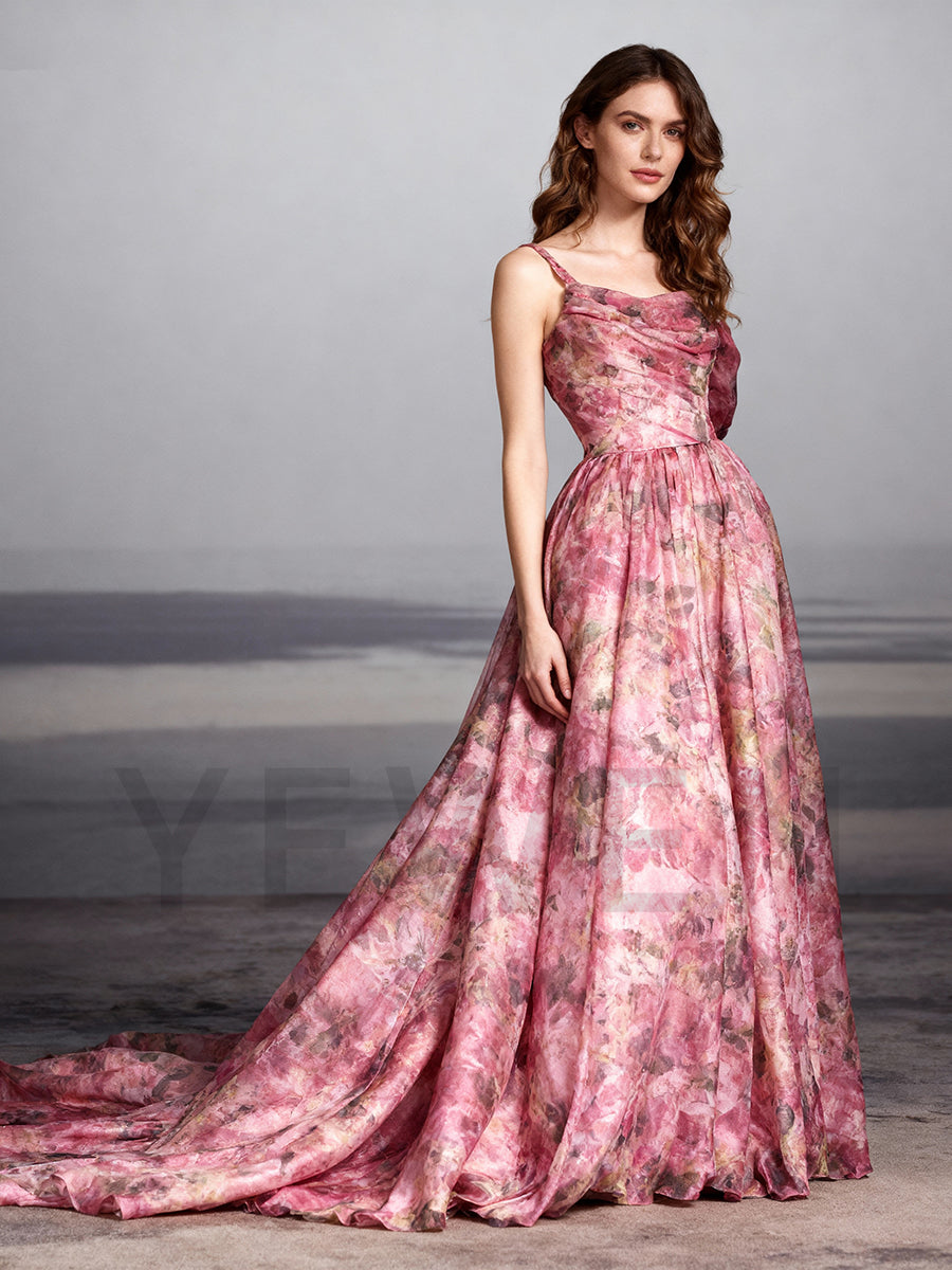 Stunning Floral Evening Dress for Women Long Party Gown