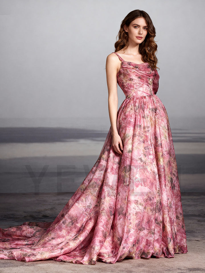 Stunning Floral Evening Dress for Women Long Party Gown