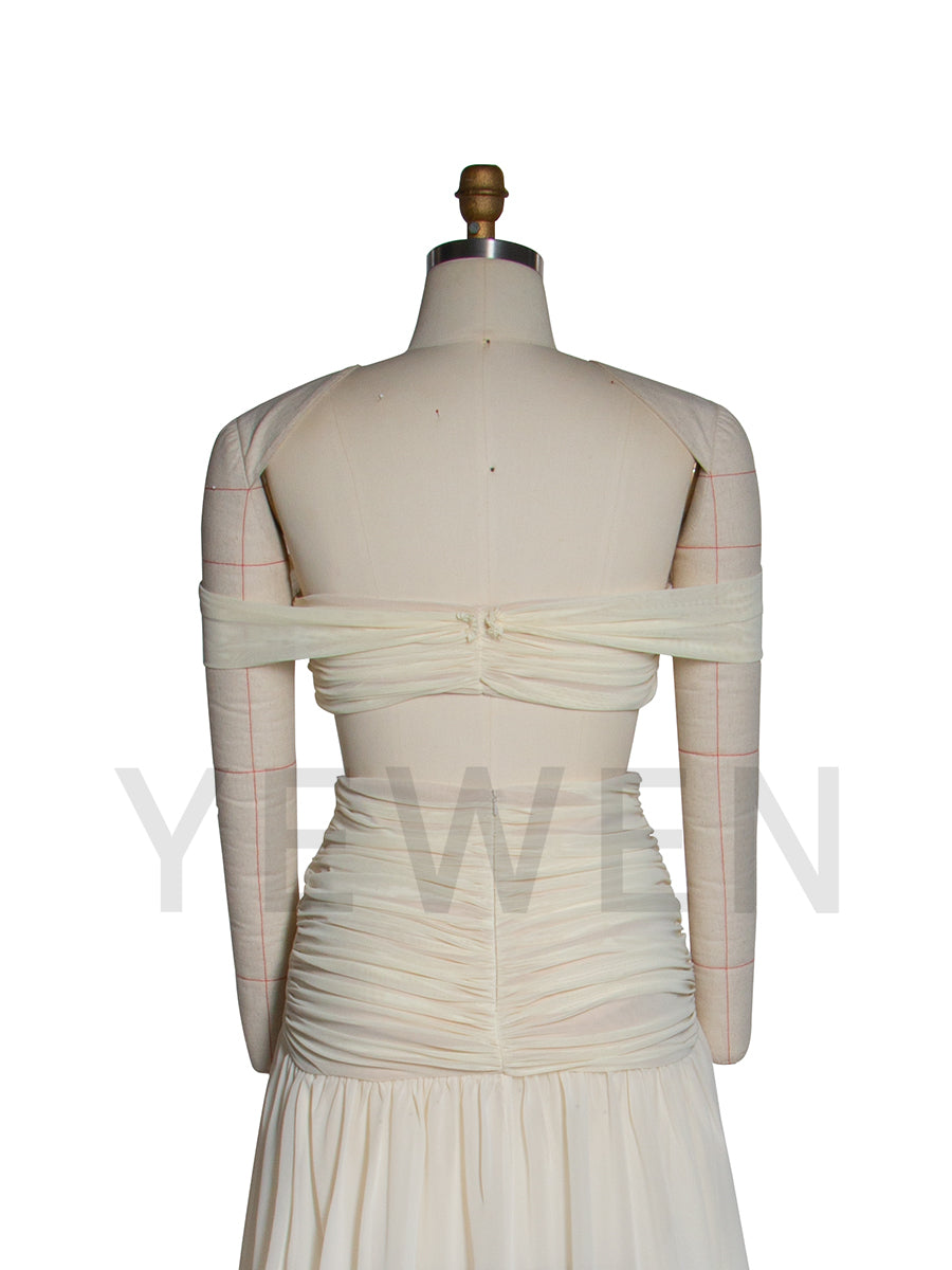 Off-shoulder Stretchy Mesh Gown Dress for Phtoshoot Maternity Sessions YW251032