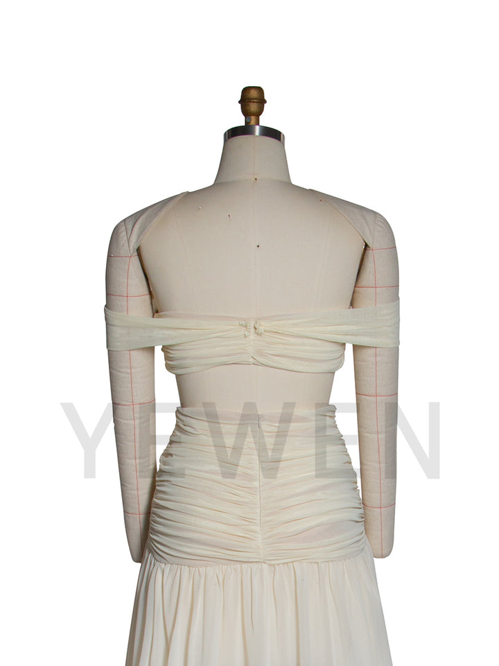 Off-shoulder Stretchy Mesh Gown Dress for Phtoshoot Maternity Sessions YW251032