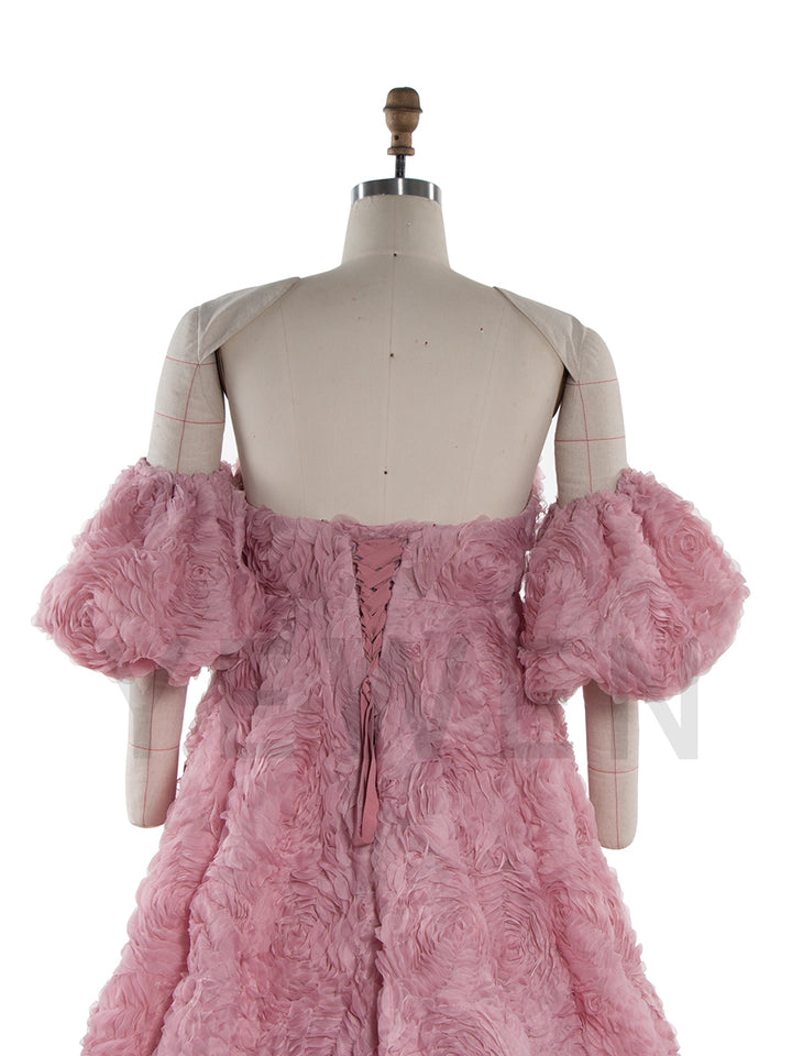 Exquisite Sweetheart 3D Flowers Dress for Maternity Photoshoot YW251026