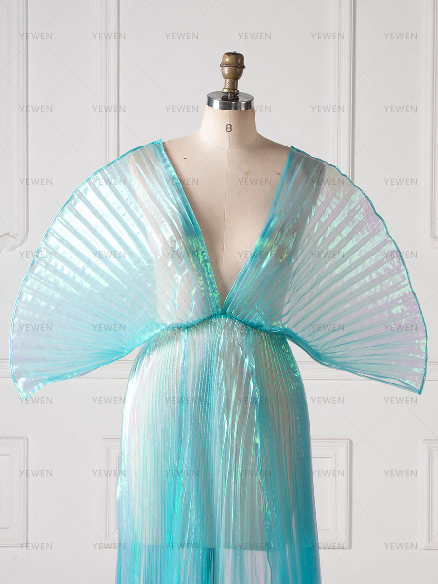 Shiny Organza Photoshoot Dress Sexy Off Shoulder Maternity Dress for Photo Shoot YW260278