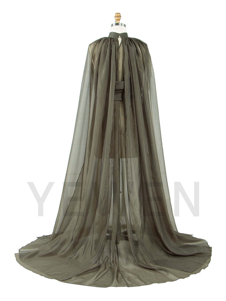 Sheer Maternity Cape Gown Olive Green Maternity Photoshoot Dress YW250037