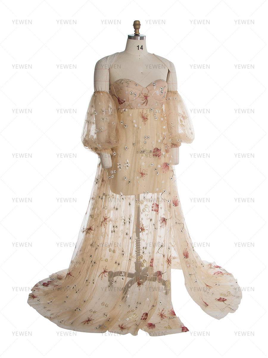 Boho Floral Lace Maternity Dress for Photo Shoot Pregnancy Photoshoot Dress YW260224