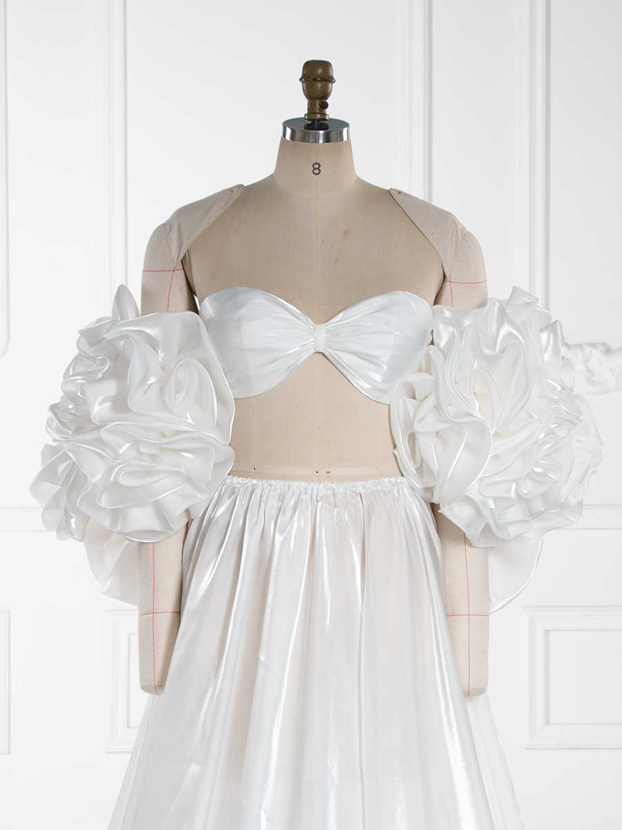 3 Piece Set Hand Flower Cape with Top and Maxi Skirt Fancy Photoshoot Props YW251049