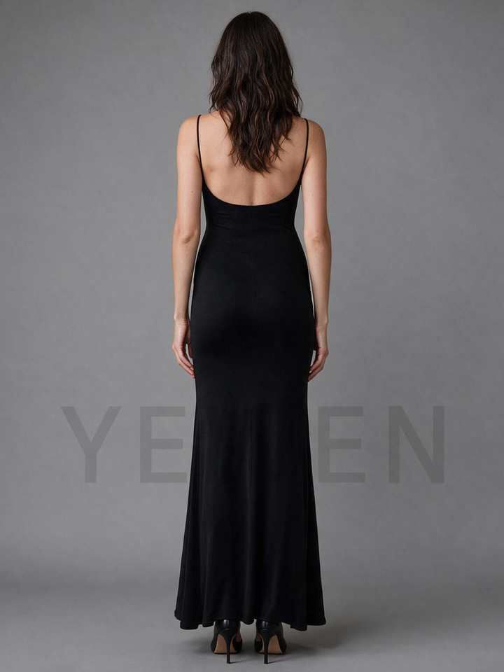 Spaghetti Strap High Slit Maternity Baby Shower Dress