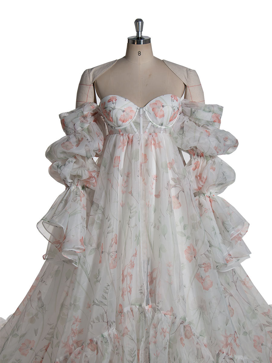 Long Sleeves Floral Printed Maternity Photoshoot Dress Pregnancy Dresses for Photo Shoots YW240095 yewendress Long Sleeves Floral Printed Maternity Photoshoot Dress Pregnancy Dresses for Photo Shoots YW240095 yewendress