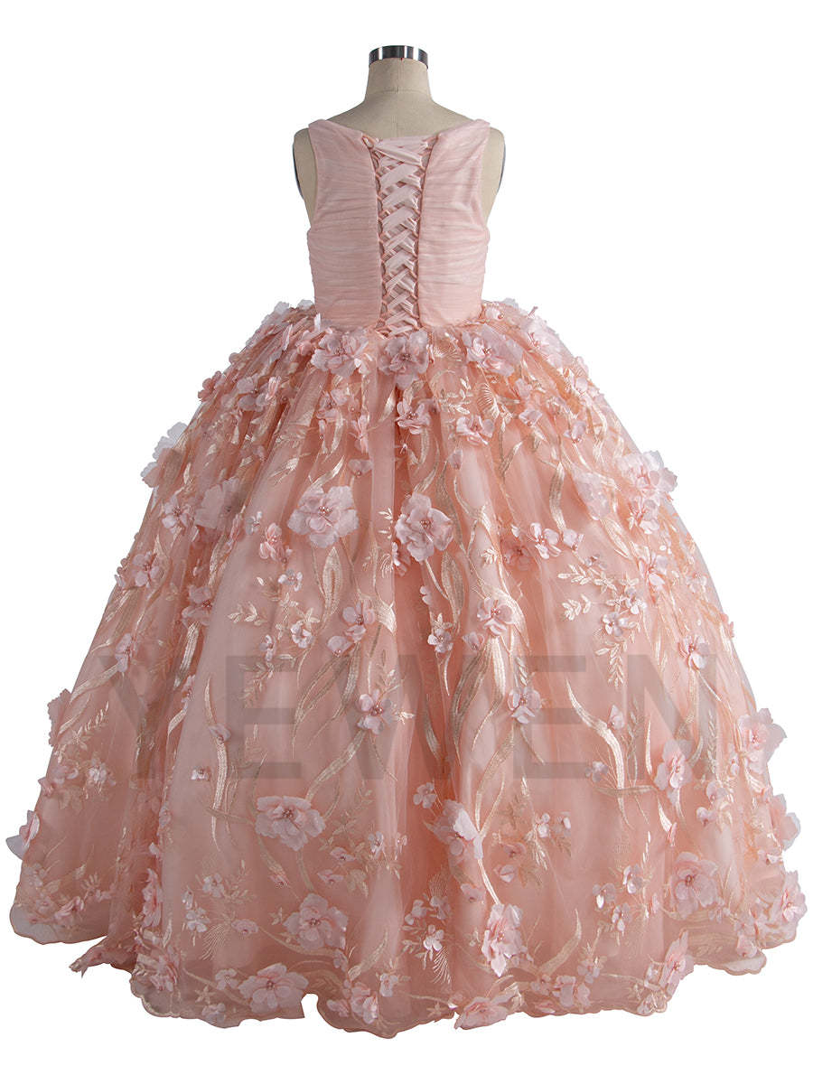 Flower Girls Party Dresses for Weddings Birthday Children Princess Photo Shoot Dress Puffy Gown YW250019