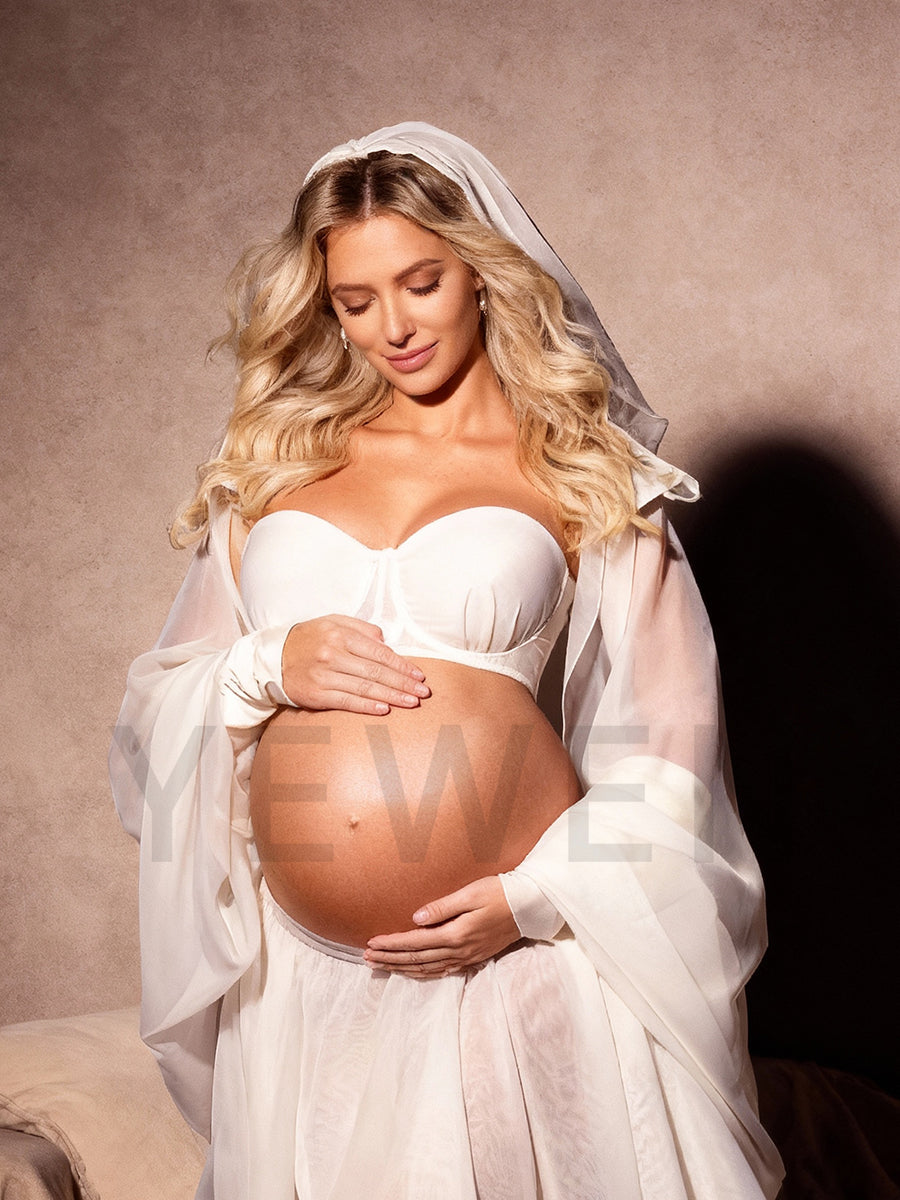 Pregnant Women 2 Piece Set Maternity Dresses Photoshoot Baby Shower