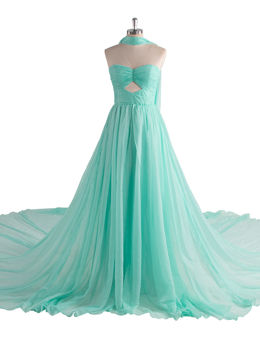 long flowy dress for photoshoot Pink Infinity Flying | Long Train Dress soft organza Material 3 poses in a flowy