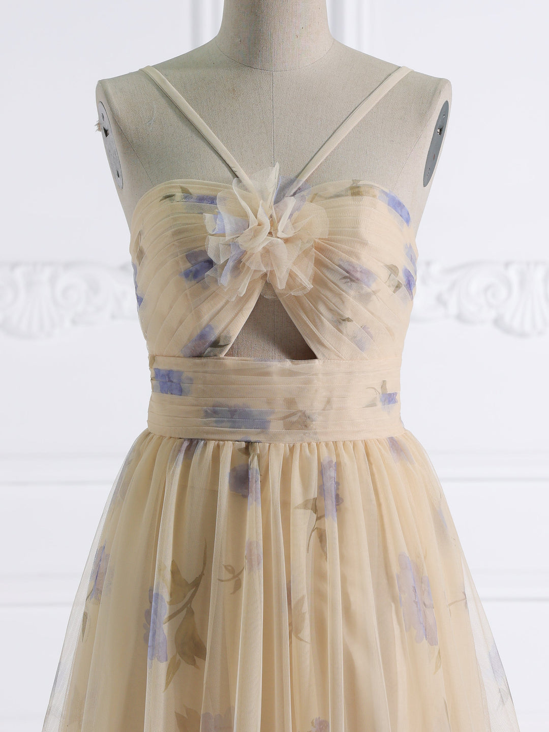 Printed Tulle A-Line Tiered Party Dress Photo Shoot Gown YE2537