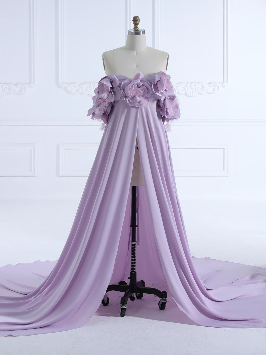 purple flower maternity dress Lavender Floral Maternity Wrap Maxi Dress PinkBlush