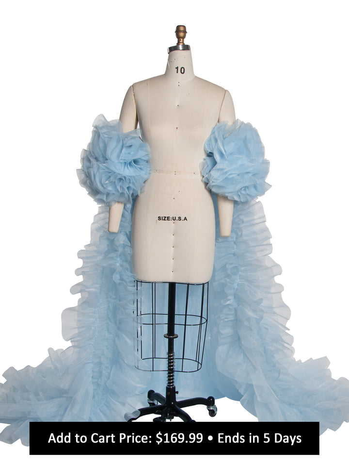 Chic Organza Ruffles Photoshoot Robe Cape YW260229