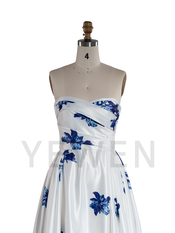 Strapless Floral Gown Garden Party Dress Special Occasion Dresses YW250082