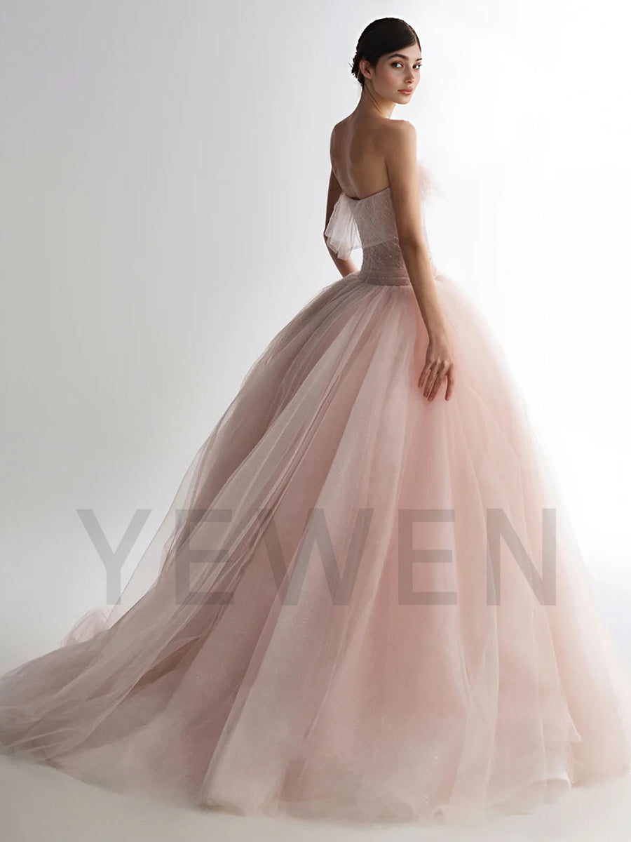 Customized Woman Colored Wedding Dress Elegant Evening Gown