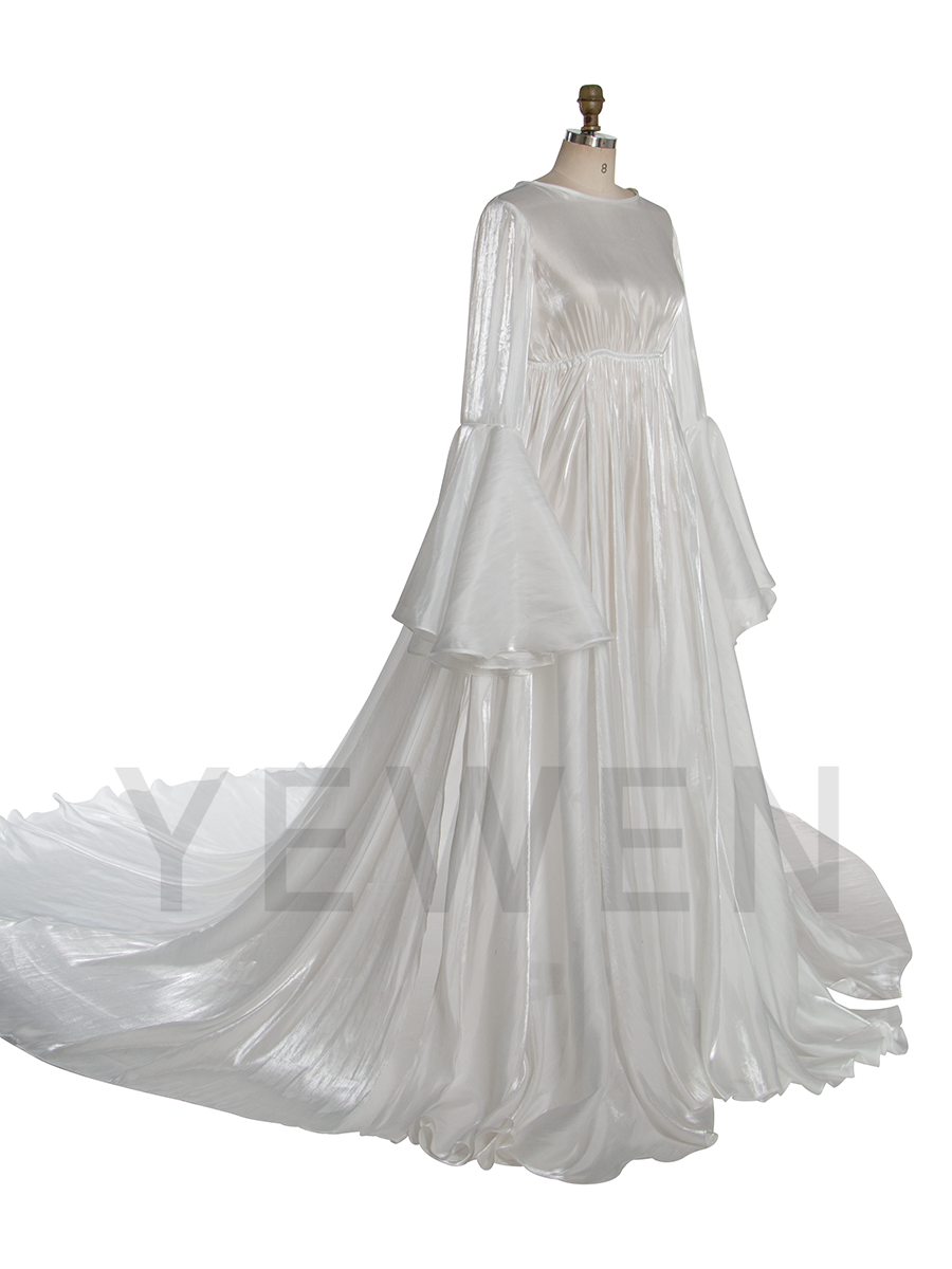 Bell Sleeves Maternity Dress Photoshoot Pregnancy Gown for Baby Shower YW251054