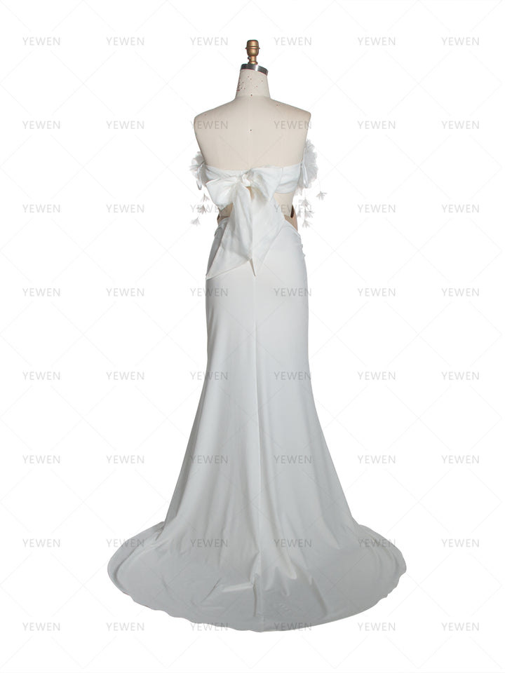 White Elegant Flowers Top with skirt 2 Pieces Bodycon Photoshoot Dress Maternity Photo Shoot Outfit YW260249
