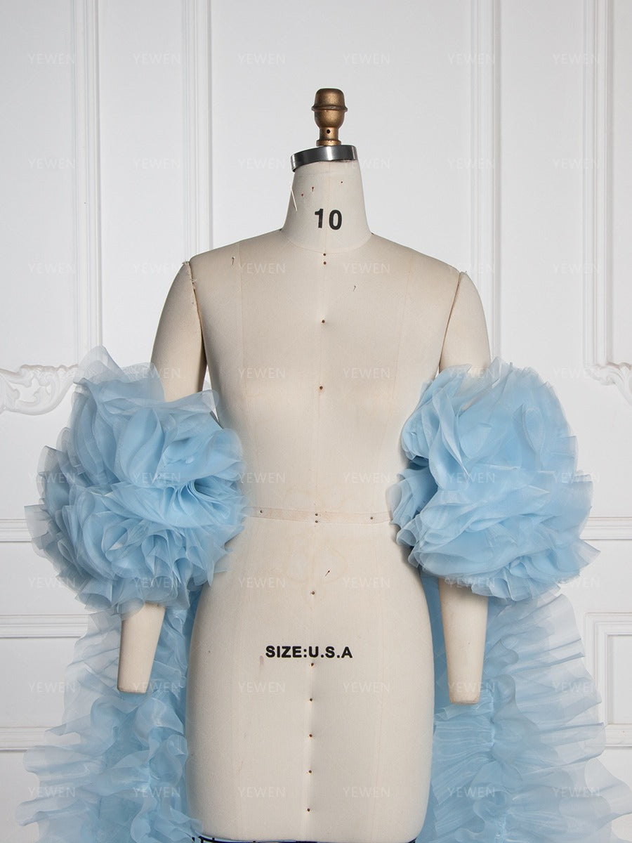 Chic Organza Ruffles Photoshoot Robe Cape YW260229