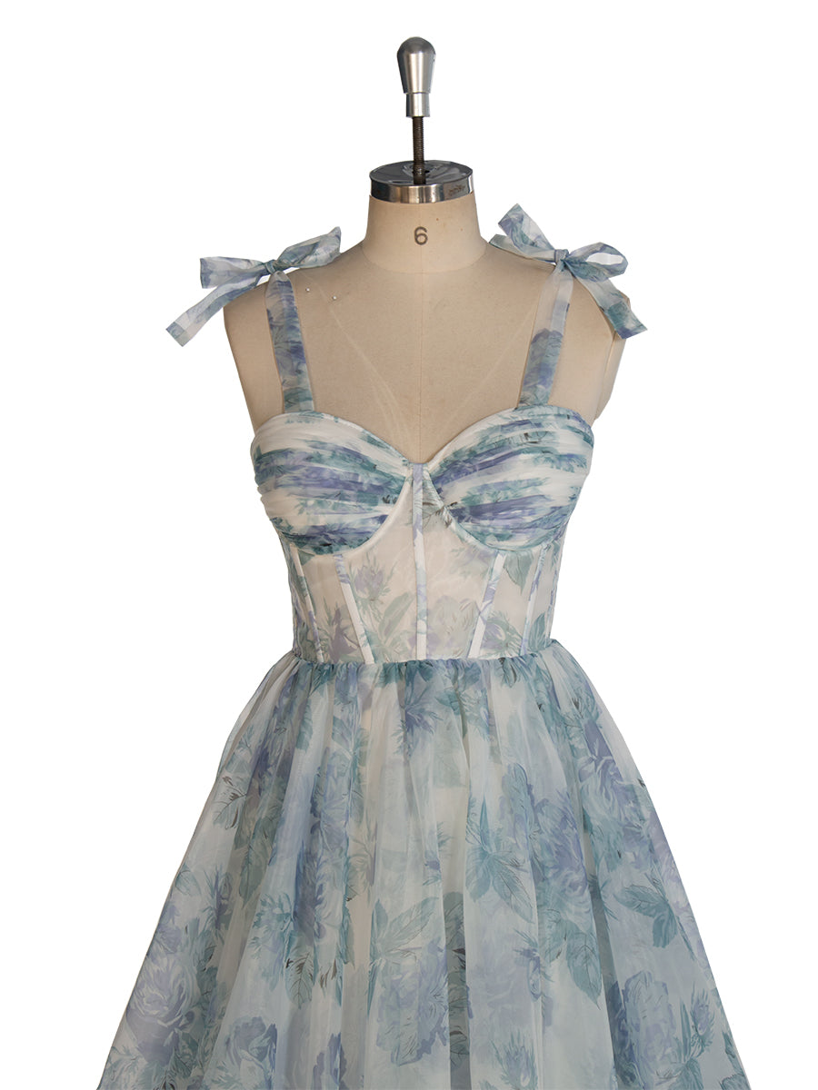 Elegant Floral Organza Dress Flower Printed Event Dress YW243141