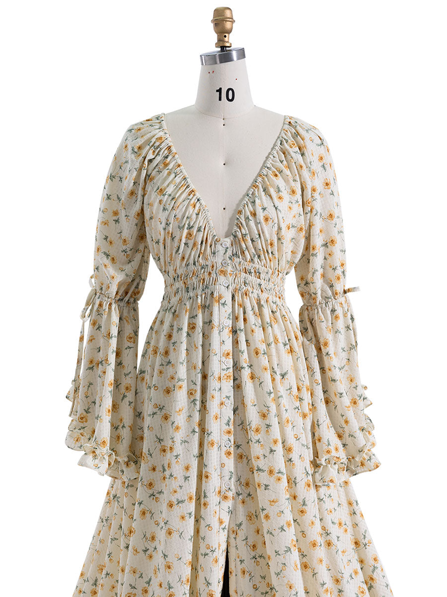 Printed Chiffon Maxi Dress Boho Beach Maternity Gown Fancy Photography Props YD211202 yewendress Printed Chiffon Maxi Dress Boho Beach Maternity Gown Fancy Photography Props YD211202 yewendress