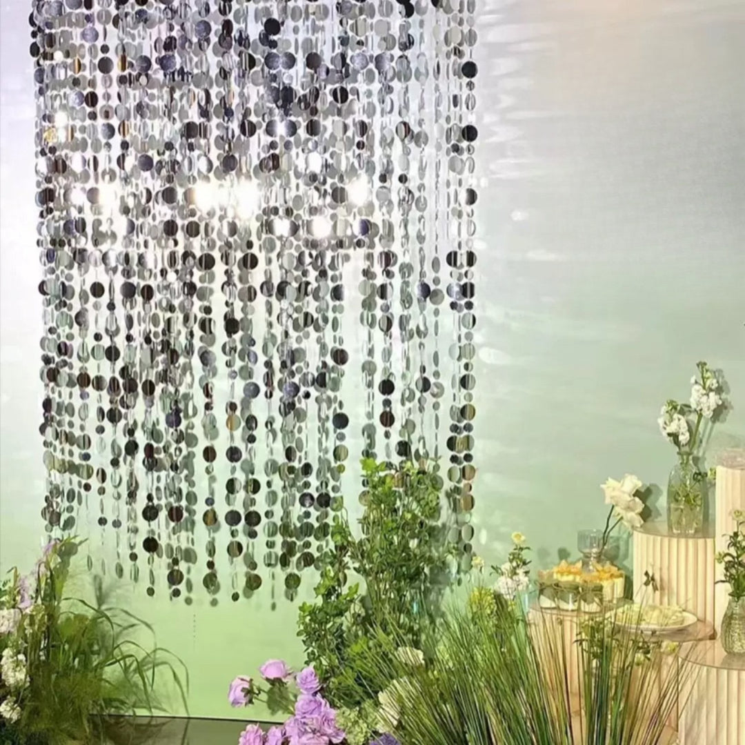 Silver Sequined Backdrop Cloth for Photo Props Decorative Wall Party Birthday Holiday Arrangement YW2603132D