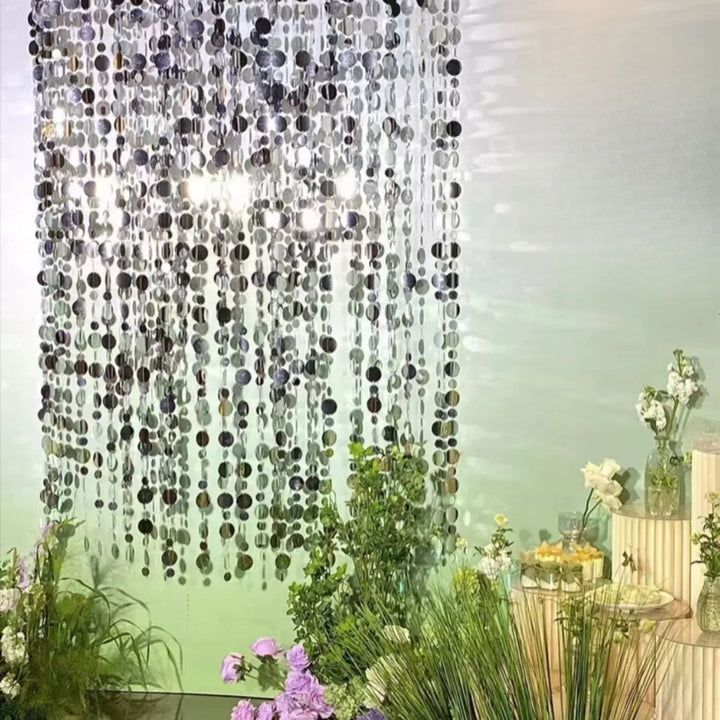 Silver Sequined Backdrop Cloth for Photo Props Decorative Wall Party Birthday Holiday Arrangement YW2603132D