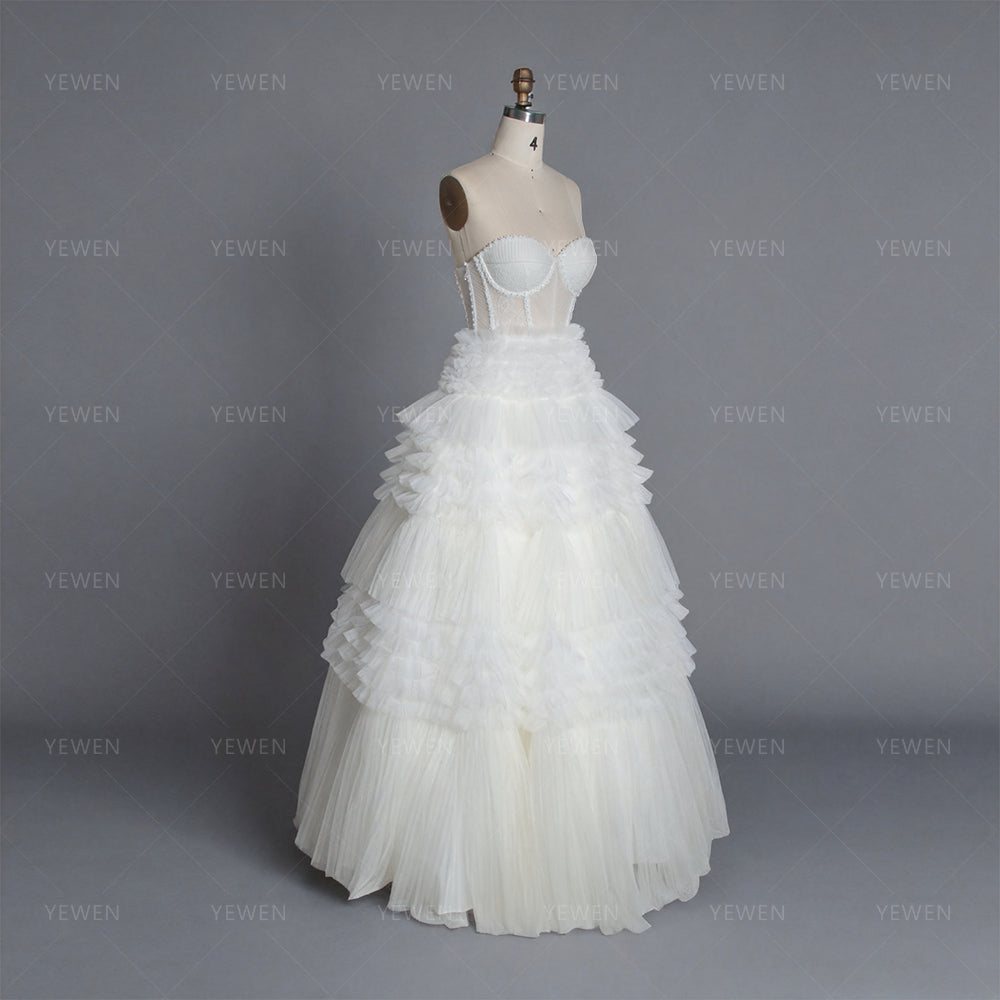 Princess Corset Ruffled Tulle Ball Gown Special Event Dress YW250256