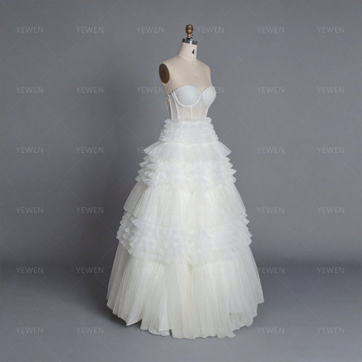 Princess Corset Ruffled Tulle Ball Gown Special Event Dress YW250256
