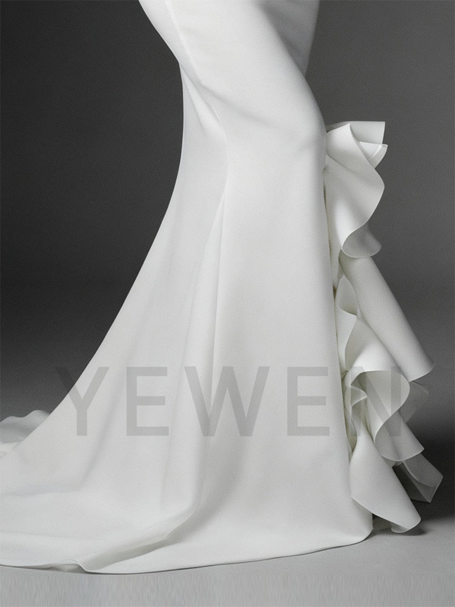 One Shoulder Rullfes Mermaid Maternity Dress Pregnant women Gown for Photo Shoot