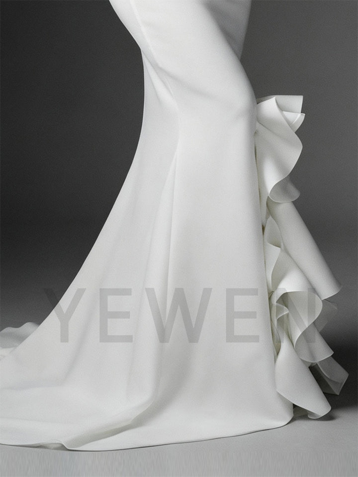 One Shoulder Rullfes Mermaid Maternity Dress Pregnant women Gown for Photo Shoot