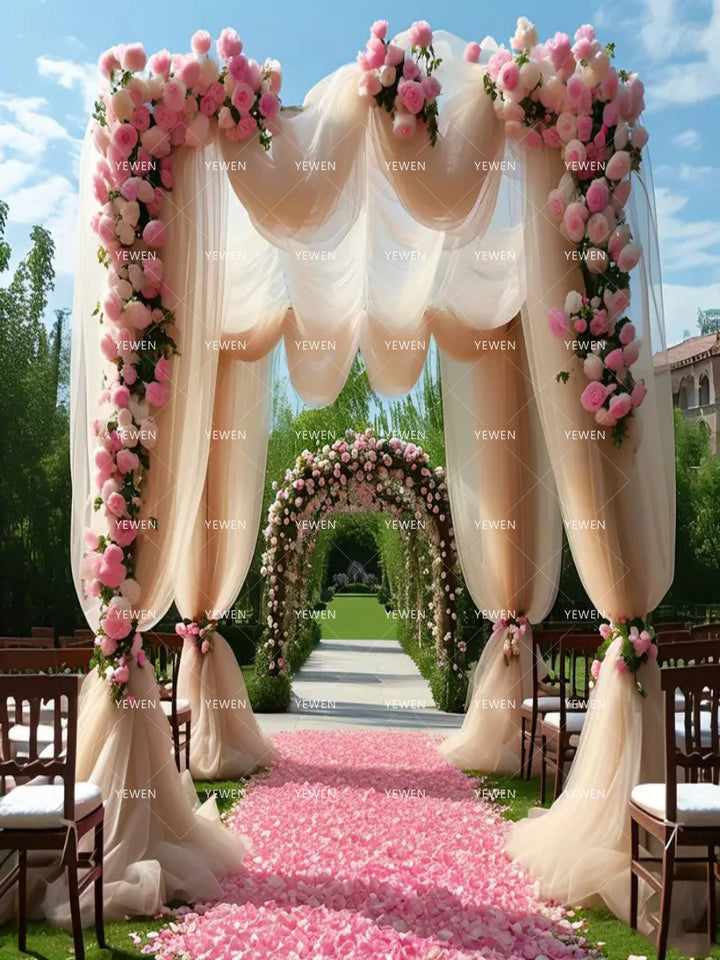 Elegant Party Backdrop for Wedding Birthday Anniversary Staircase Chair Decorations Photo Backdrop YW2603101D