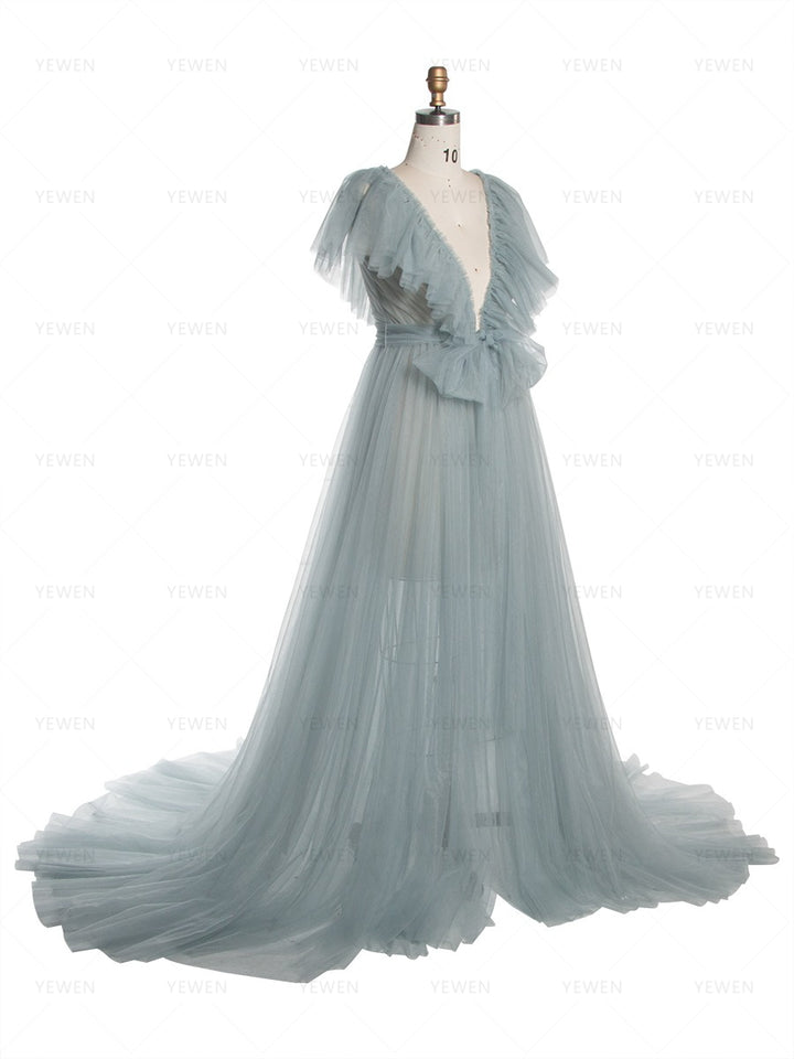 Maternity Photoshoot Dress Tulle Pregnancy Gown Baby Shower Outfit YW260221