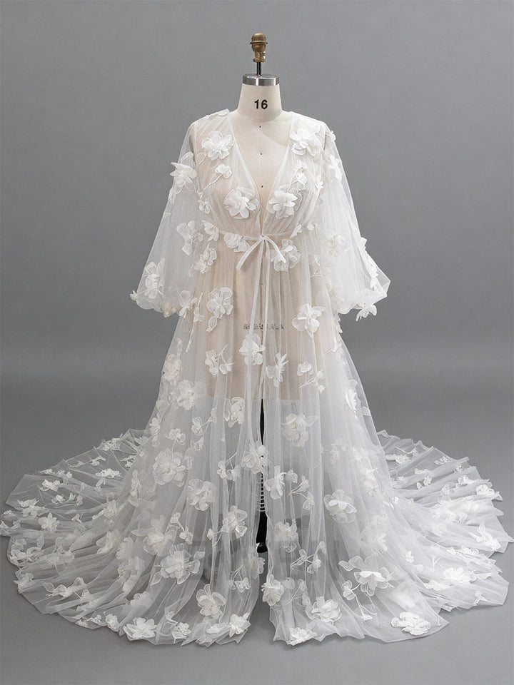 Maternity Dress for Photo Shoot Floral Tulle Pregnancy Dress YW251061