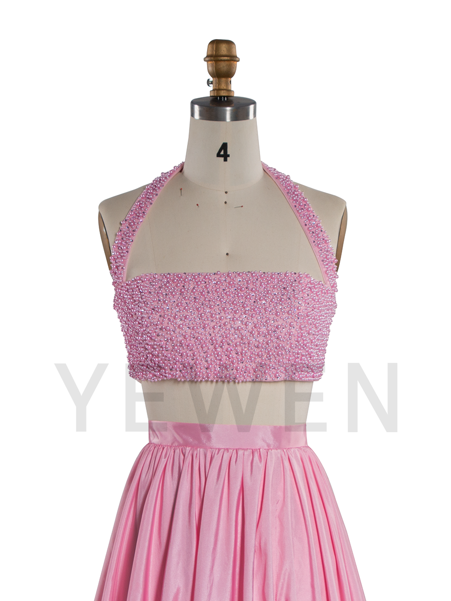 Fashion Two Piece Set Evening Gown Pink Birthday Outfit Dress YW250080