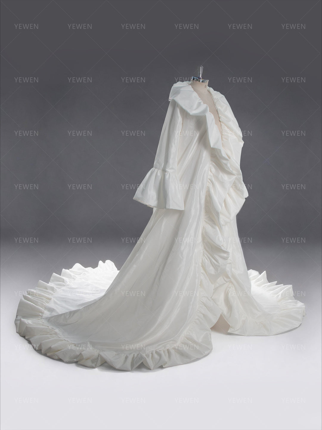 Elegant Satin Wedding Cape Voluminous Bridal Jacket ( Without Dress ) YW250061