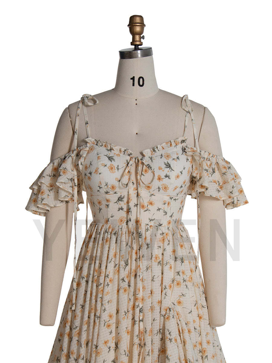 Boho Gown for Rehearsal Dinner Gender Reveal Bohemian Photoshoot Props YW240034