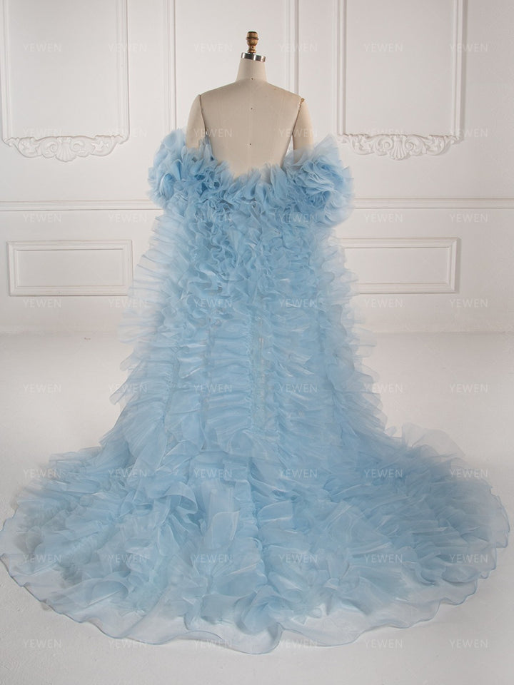 Chic Organza Ruffles Photoshoot Robe Cape YW260229