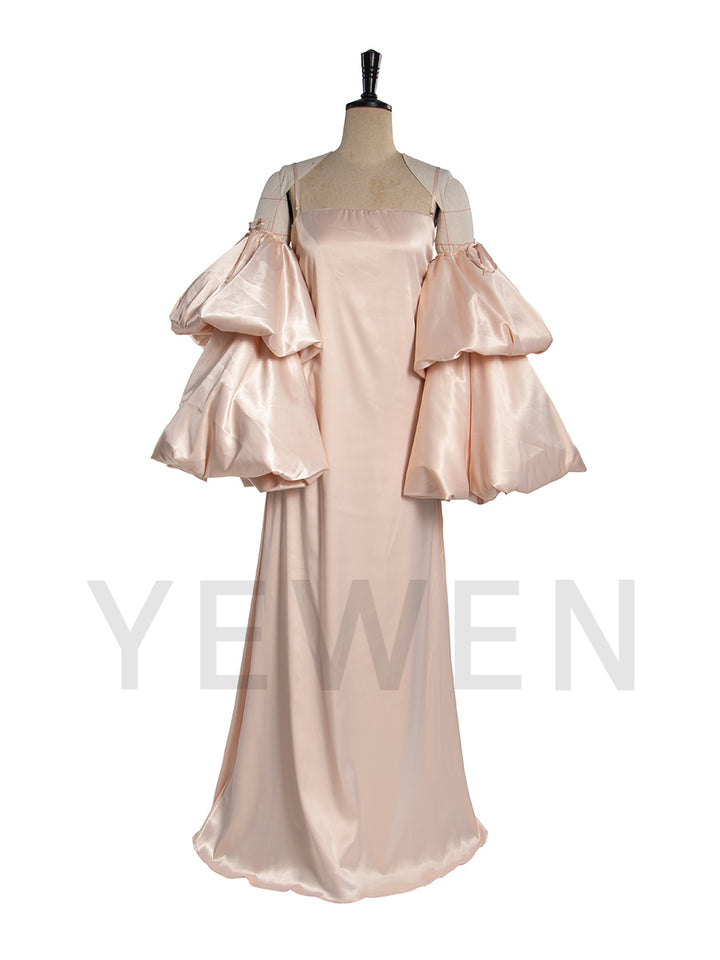 Custom Maternity Photoshoot Dress Oversized Puff Sleeve Pretty Maxi Pregnancy Dress for Women YW250065