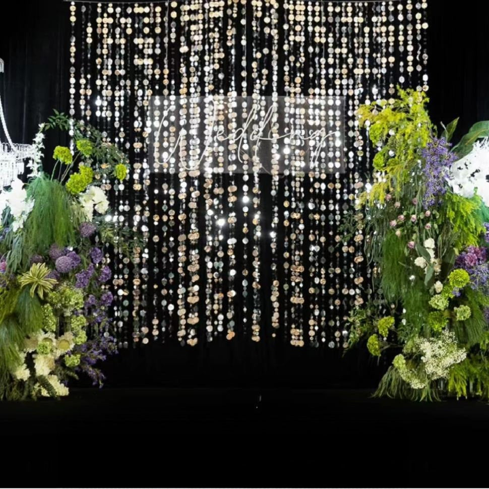 Silver Sequined Backdrop Cloth for Photo Props Decorative Wall Party Birthday Holiday Arrangement YW2603132D