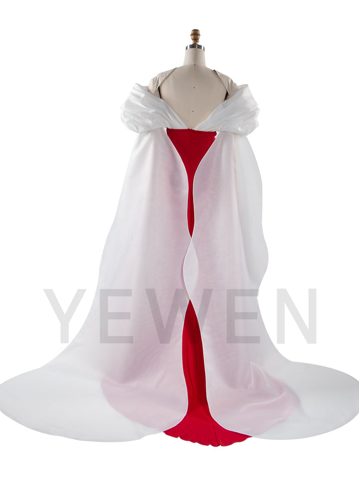 Caped Shoulder Mermaid Maternity Gown Baby Shower Dress YW251019