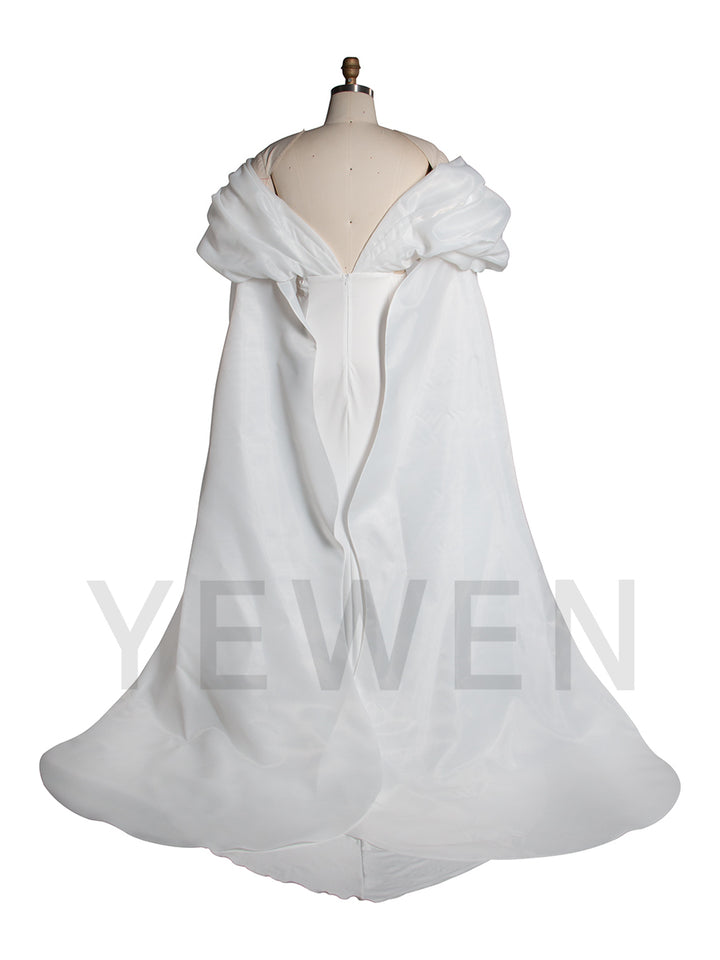 Caped Shoulder Mermaid Maternity Gown Baby Shower Dress YW251019