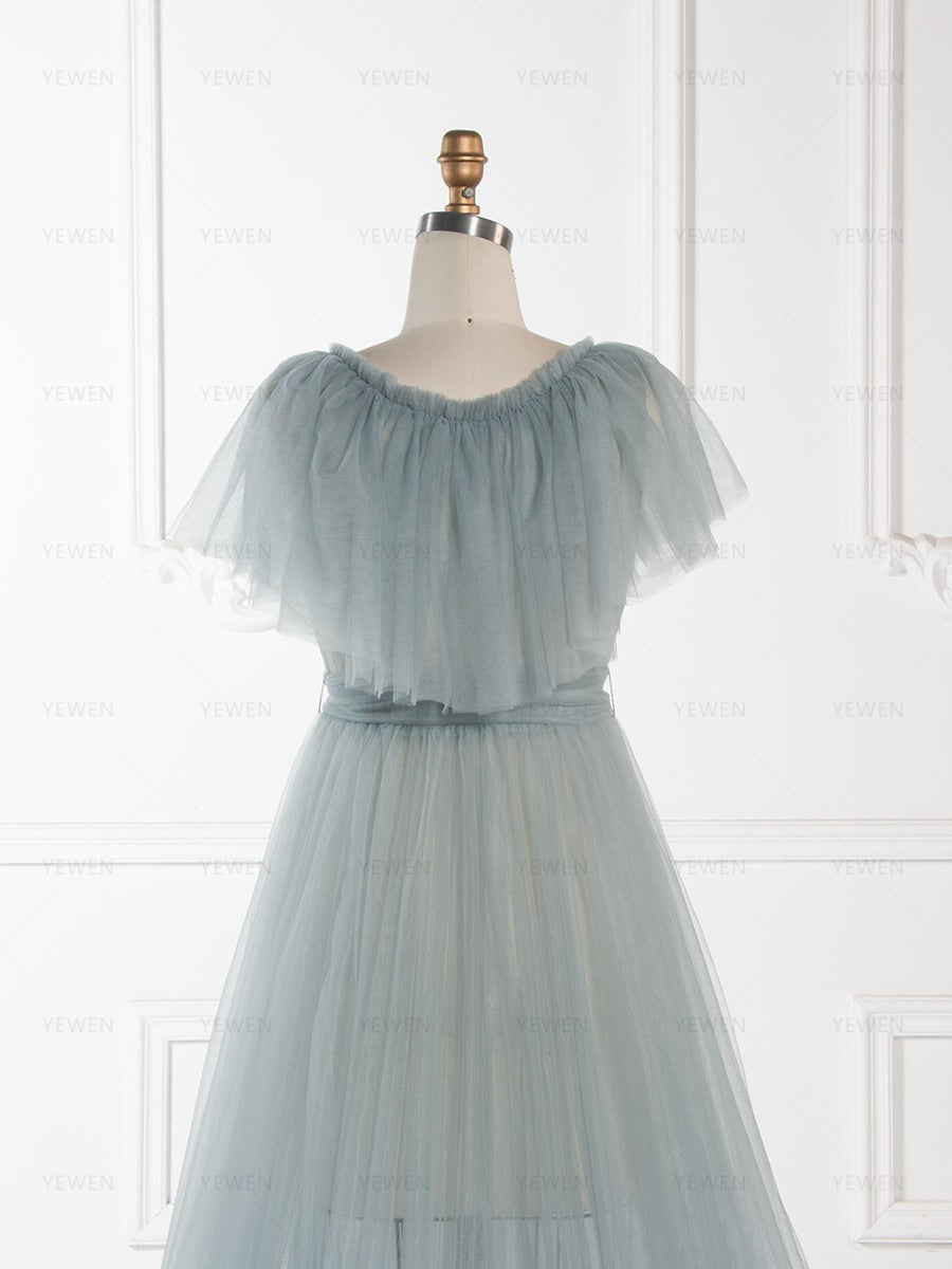 Maternity Photoshoot Dress Tulle Pregnancy Gown Baby Shower Outfit YW260221