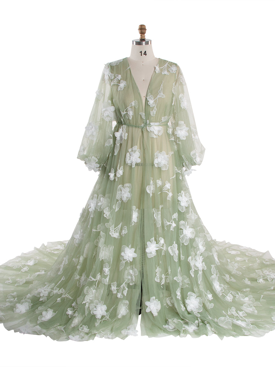 Maternity Dress for Photo Shoot Floral Tulle Pregnancy Dress YW251061
