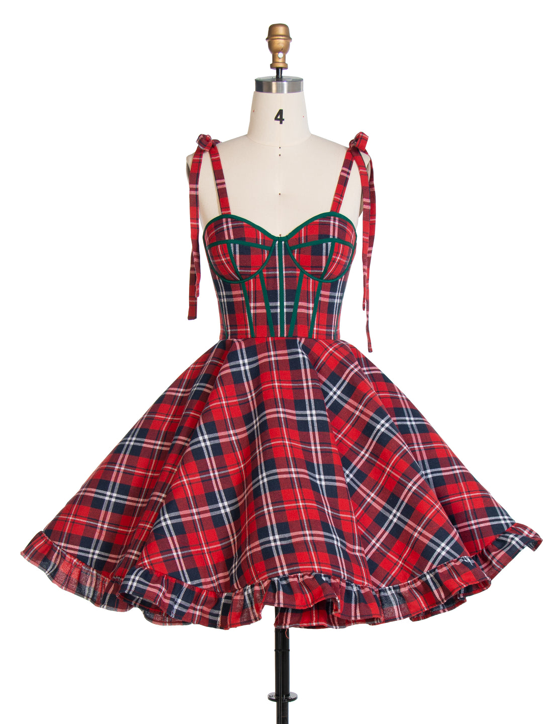 Vintage Christmas Plaid Dress A-Line Knee Length Party Tartan Dresses YW243106 Vintage Christmas Plaid Dress A-Line Knee Length Party Tartan Dresses YW243106